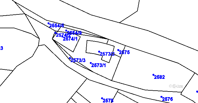 Parcela st. 2573/2 v KÚ Bystřice nad Pernštejnem, Katastrální mapa