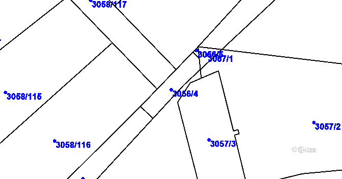 Parcela st. 3056/4 v KÚ Bystřice nad Pernštejnem, Katastrální mapa