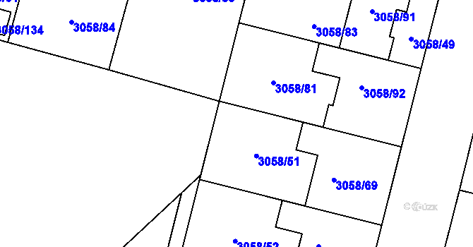 Parcela st. 3058/71 v KÚ Bystřice nad Pernštejnem, Katastrální mapa