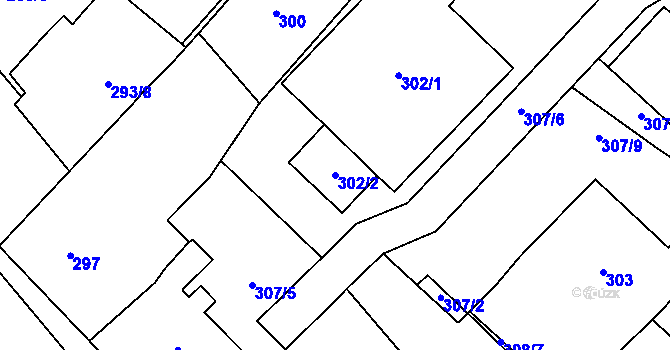 Parcela st. 302/2 v KÚ Bystřice nad Pernštejnem, Katastrální mapa