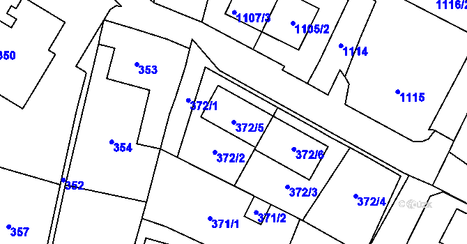 Parcela st. 372/5 v KÚ Bystřice nad Pernštejnem, Katastrální mapa