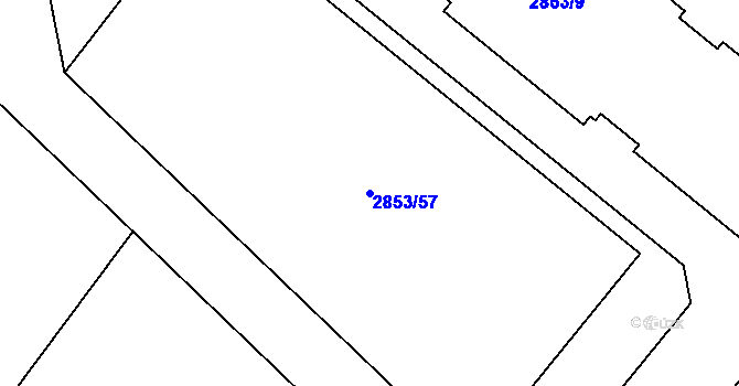 Parcela st. 2853/57 v KÚ Bystřice nad Pernštejnem, Katastrální mapa