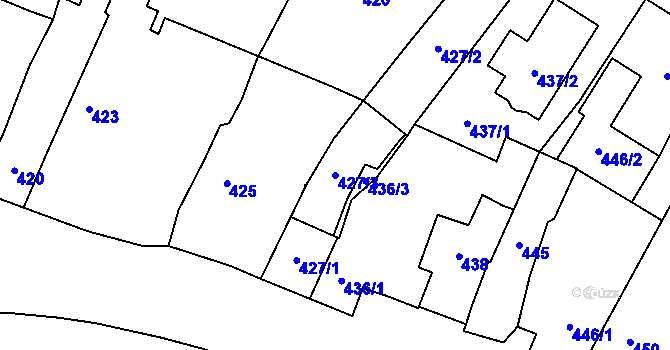 Parcela st. 427/3 v KÚ Bystřice nad Pernštejnem, Katastrální mapa