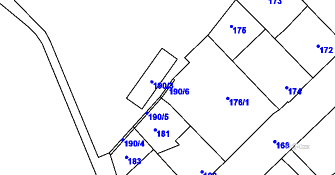 Parcela st. 190/6 v KÚ Bystřice nad Pernštejnem, Katastrální mapa