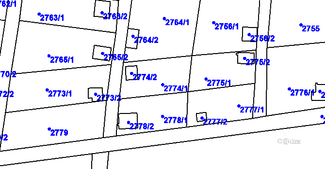 Parcela st. 2774/1 v KÚ Bystřice nad Pernštejnem, Katastrální mapa