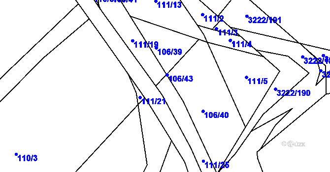 Parcela st. 111/23 v KÚ Domanínek, Katastrální mapa