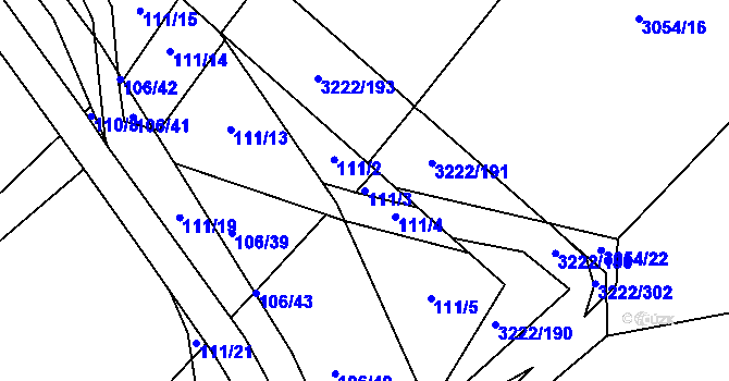 Parcela st. 111/3 v KÚ Domanínek, Katastrální mapa