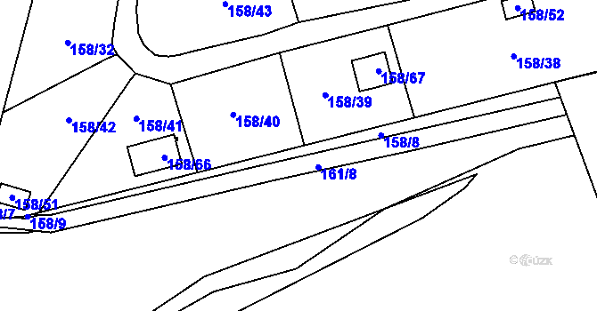 Parcela st. 161/9 v KÚ Domanínek, Katastrální mapa