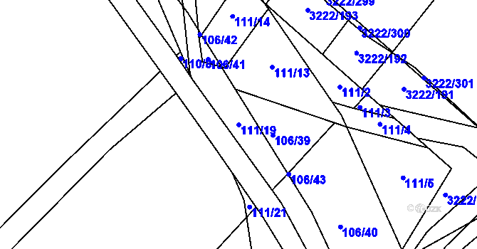 Parcela st. 111/19 v KÚ Domanínek, Katastrální mapa
