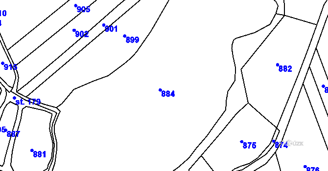 Parcela st. 149/1 v KÚ Bystřice nad Úhlavou, Katastrální mapa
