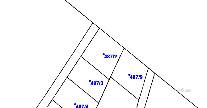 Parcela st. 487/2 v KÚ Bystřice nad Úhlavou, Katastrální mapa