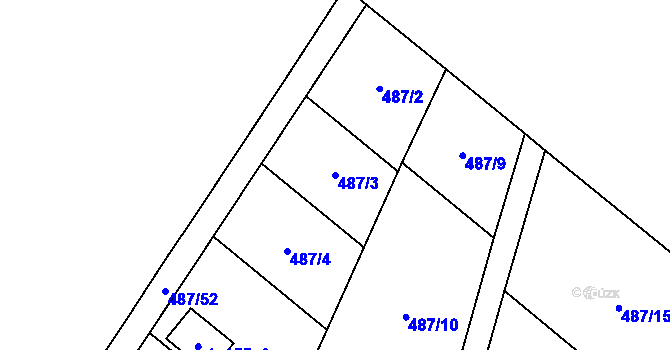 Parcela st. 487/3 v KÚ Bystřice nad Úhlavou, Katastrální mapa
