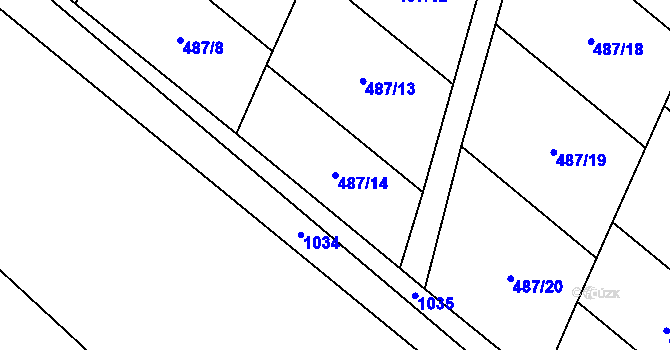 Parcela st. 487/14 v KÚ Bystřice nad Úhlavou, Katastrální mapa