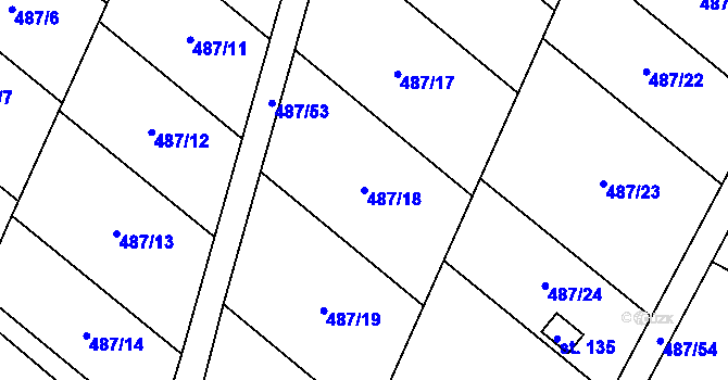 Parcela st. 487/18 v KÚ Bystřice nad Úhlavou, Katastrální mapa