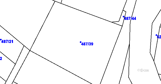 Parcela st. 487/39 v KÚ Bystřice nad Úhlavou, Katastrální mapa