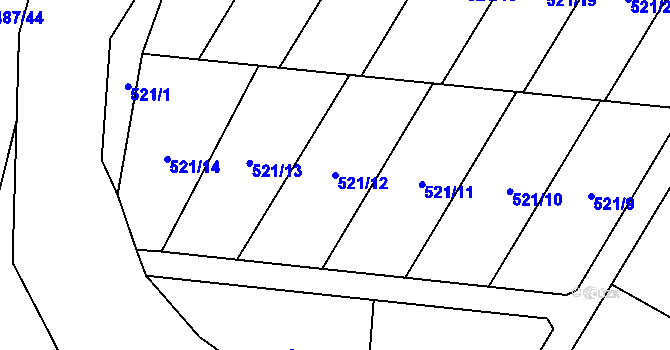 Parcela st. 521/12 v KÚ Bystřice nad Úhlavou, Katastrální mapa