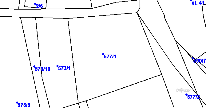 Parcela st. 577/1 v KÚ Bystřice nad Úhlavou, Katastrální mapa