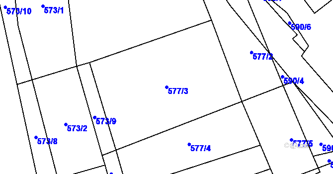 Parcela st. 577/3 v KÚ Bystřice nad Úhlavou, Katastrální mapa