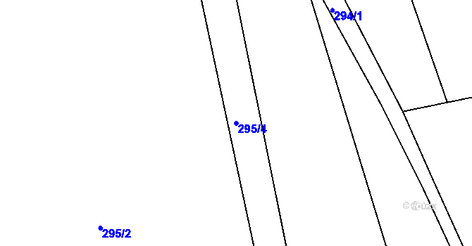 Parcela st. 295/4 v KÚ Petrovice nad Úhlavou, Katastrální mapa