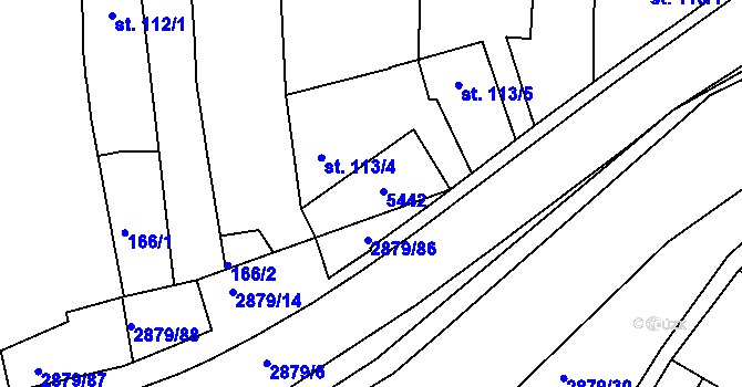 Parcela st. 113/2 v KÚ Bystřice pod Hostýnem, Katastrální mapa