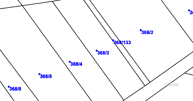 Parcela st. 368/3 v KÚ Bystřice pod Hostýnem, Katastrální mapa
