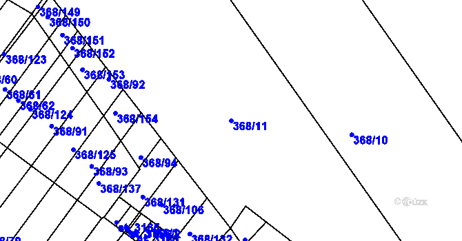 Parcela st. 368/11 v KÚ Bystřice pod Hostýnem, Katastrální mapa