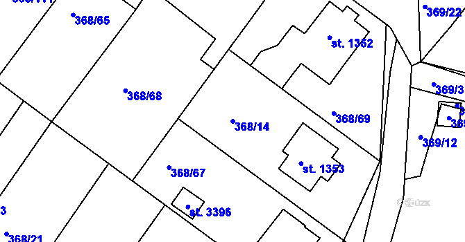 Parcela st. 368/14 v KÚ Bystřice pod Hostýnem, Katastrální mapa