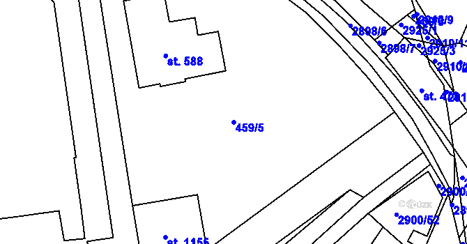 Parcela st. 459/5 v KÚ Bystřice pod Hostýnem, Katastrální mapa