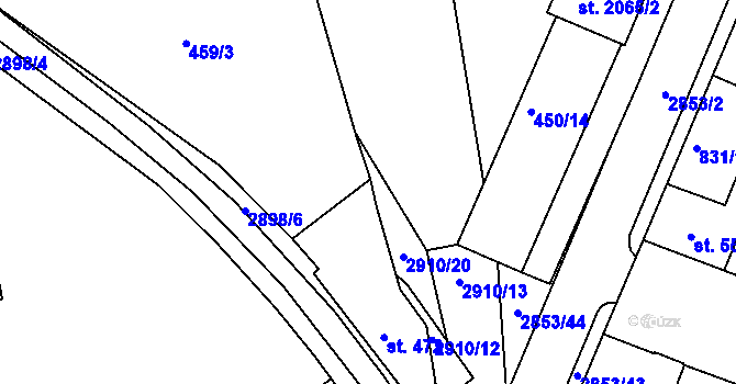 Parcela st. 459/6 v KÚ Bystřice pod Hostýnem, Katastrální mapa
