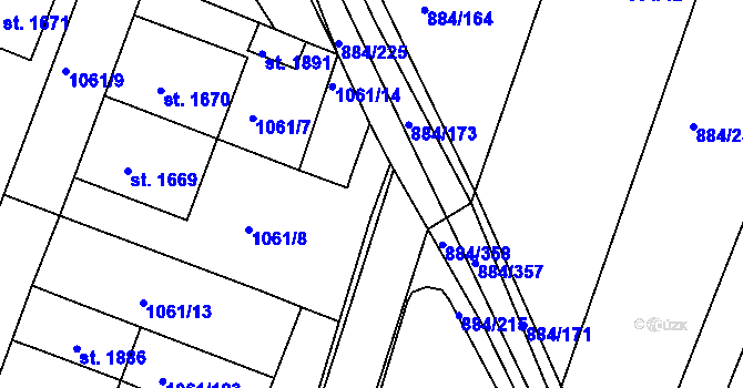Parcela st. 884/112 v KÚ Bystřice pod Hostýnem, Katastrální mapa