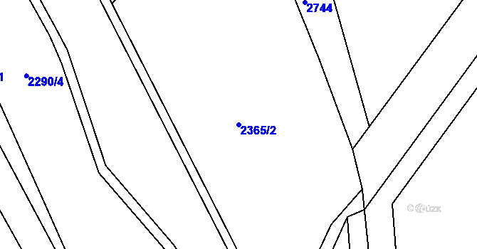Parcela st. 2365/2 v KÚ Bystřice pod Hostýnem, Katastrální mapa