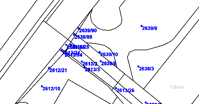 Parcela st. 2639/10 v KÚ Bystřice pod Hostýnem, Katastrální mapa