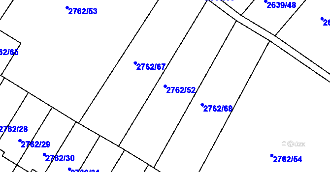 Parcela st. 2762/52 v KÚ Bystřice pod Hostýnem, Katastrální mapa