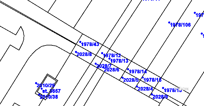 Parcela st. 1978/12 v KÚ Bystřice pod Hostýnem, Katastrální mapa