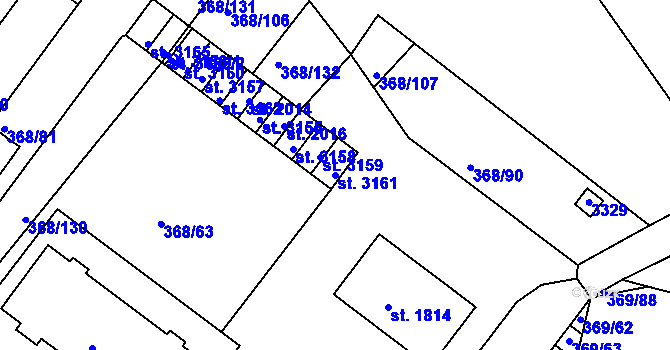 Parcela st. 3161 v KÚ Bystřice pod Hostýnem, Katastrální mapa