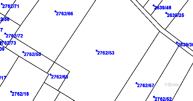 Parcela st. 2762/53 v KÚ Bystřice pod Hostýnem, Katastrální mapa