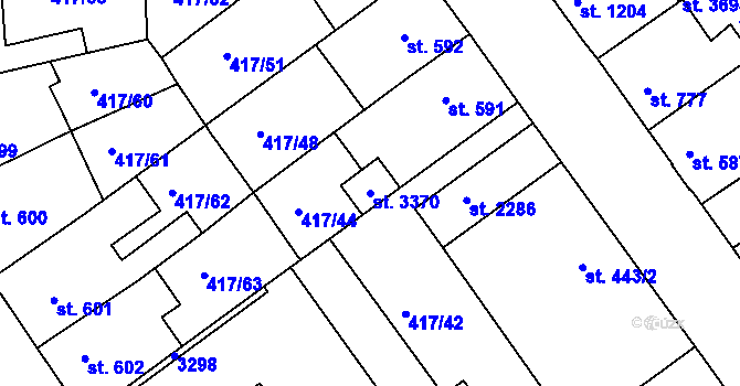 Parcela st. 3370 v KÚ Bystřice pod Hostýnem, Katastrální mapa