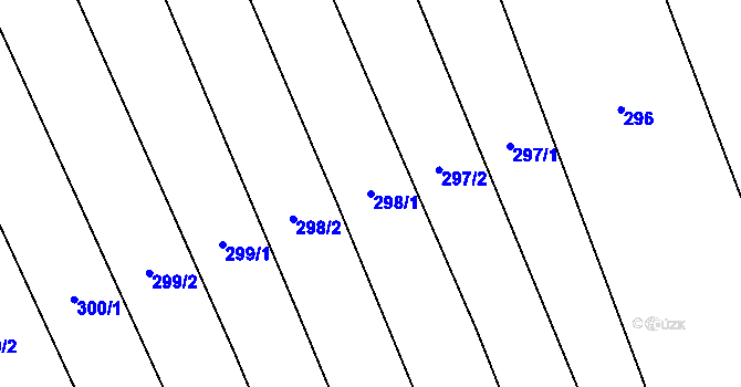 Parcela st. 298/1 v KÚ Bystřice pod Hostýnem, Katastrální mapa