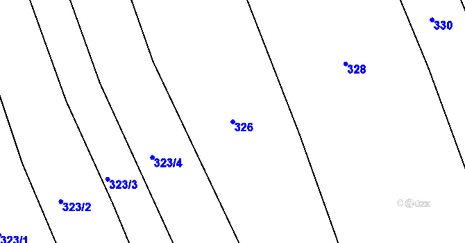 Parcela st. 326 v KÚ Bystřice pod Hostýnem, Katastrální mapa