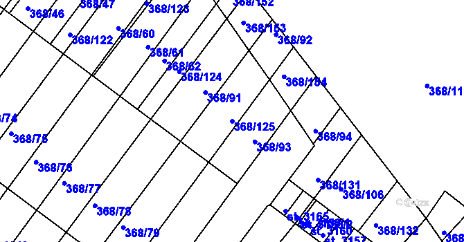 Parcela st. 368/125 v KÚ Bystřice pod Hostýnem, Katastrální mapa