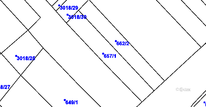 Parcela st. 657/1 v KÚ Bystřice pod Hostýnem, Katastrální mapa