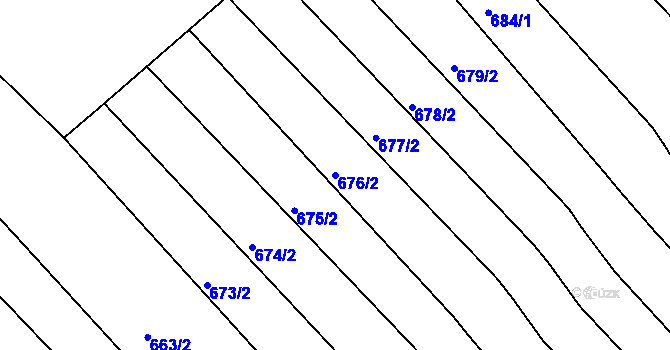 Parcela st. 676/2 v KÚ Bystřice pod Hostýnem, Katastrální mapa