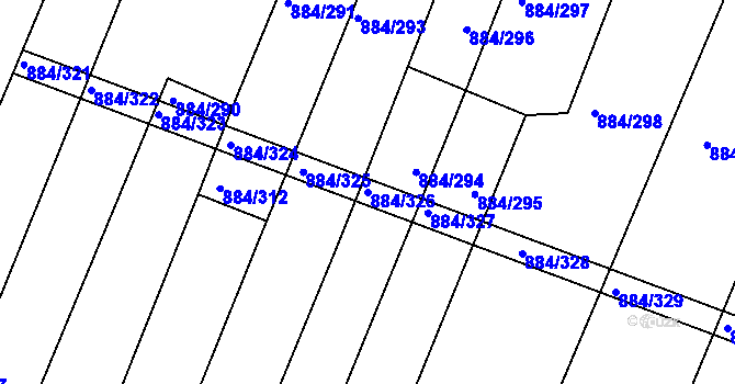 Parcela st. 884/326 v KÚ Bystřice pod Hostýnem, Katastrální mapa