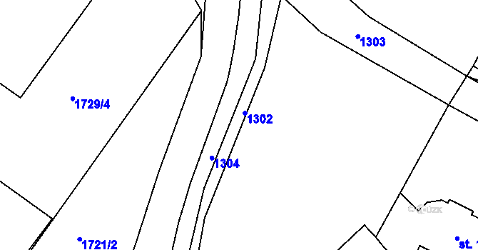 Parcela st. 1724/1 v KÚ Bystřice pod Hostýnem, Katastrální mapa