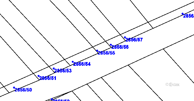 Parcela st. 2856/55 v KÚ Bystřice pod Hostýnem, Katastrální mapa