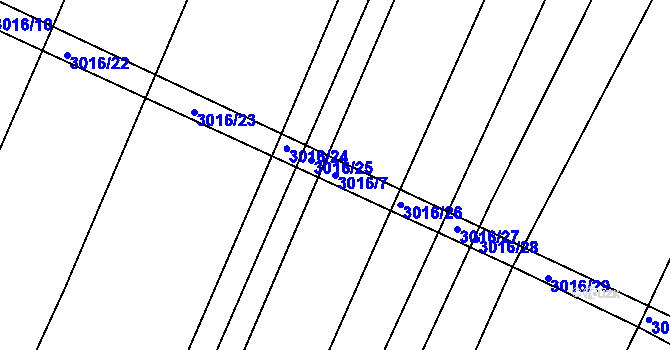 Parcela st. 3016/7 v KÚ Bystřice pod Hostýnem, Katastrální mapa