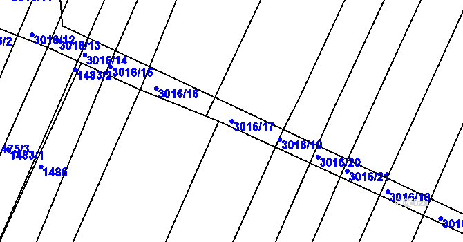 Parcela st. 3016/17 v KÚ Bystřice pod Hostýnem, Katastrální mapa