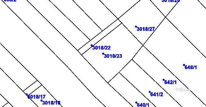Parcela st. 3018/23 v KÚ Bystřice pod Hostýnem, Katastrální mapa