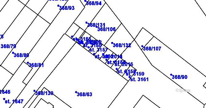 Parcela st. 2014 v KÚ Bystřice pod Hostýnem, Katastrální mapa