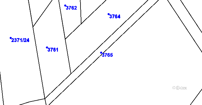 Parcela st. 3765 v KÚ Bystřice pod Hostýnem, Katastrální mapa